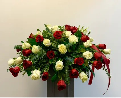 Restful Roses Casket Spray