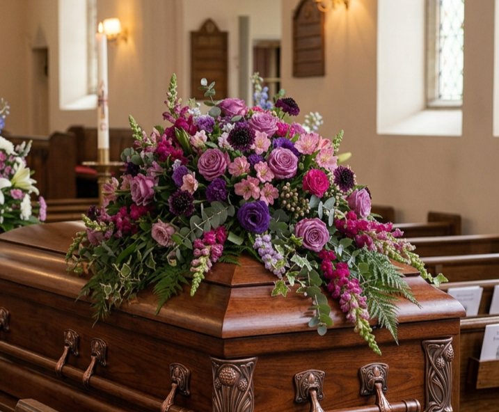 Purple Passion Casket Spray